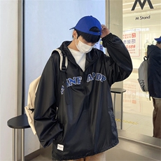 日系ins潮流宽松情侣外套夏季连帽工装防晒衣夹克男W3244-P34，男装夹克，星座512-2