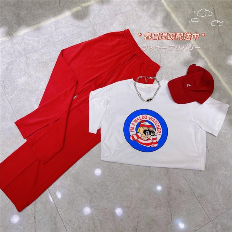 长款印花T恤，女装T恤，mo mo kiss u