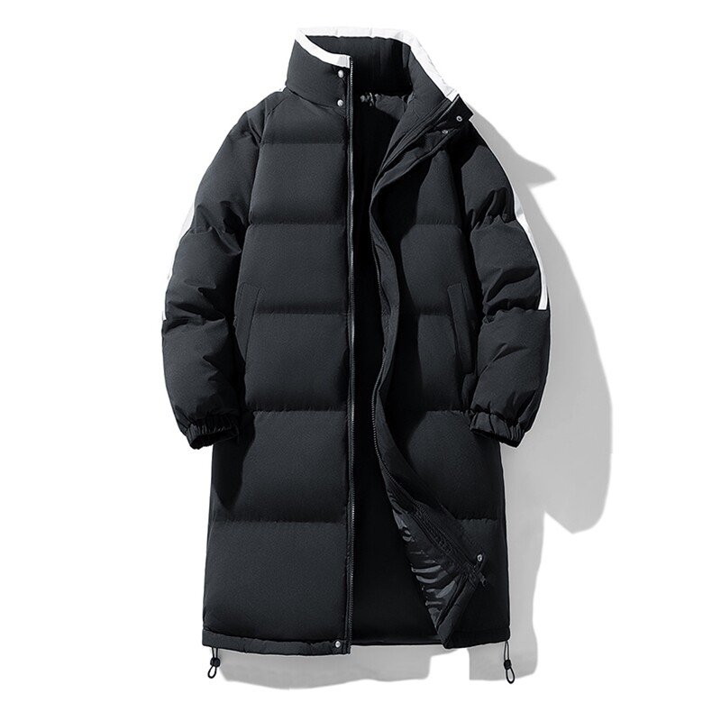 韩版潮牌宽松织带立领情侣长版棉衣A161-MY8123,男装棉衣,电商A161