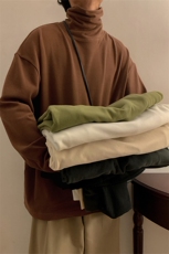 HD1439-TP35控价48冬季打底衣纯色双面仿德绒打底高领卫衣男，男装卫衣，电商A102-1