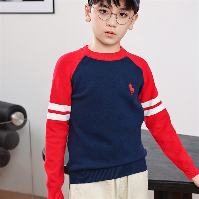 儿童毛衣男童秋冬款中大童针织衫男孩洋气加厚纯棉打底衫上衣,童装儿童针织衫,暖姿羊绒童装店