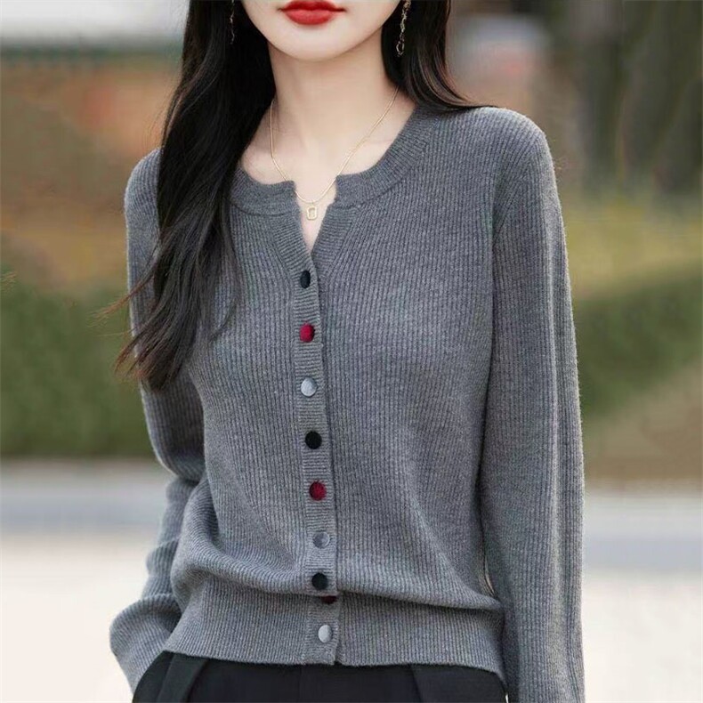 洋气减龄时髦洋气针织开衫外套女装2025春新款高级感别致漂亮上衣,女装羊毛衫,萱芳婷羊绒