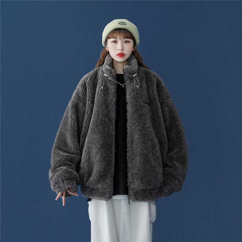 1中性风冬季宽松百搭羊羔毛大码M-5XL情侣棉衣外套7956P105控149，男装棉衣，星座226-2