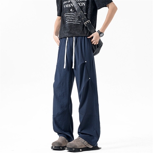休闲裤男夏季新款港风宽松工装阔腿裤CK8202-P42图片