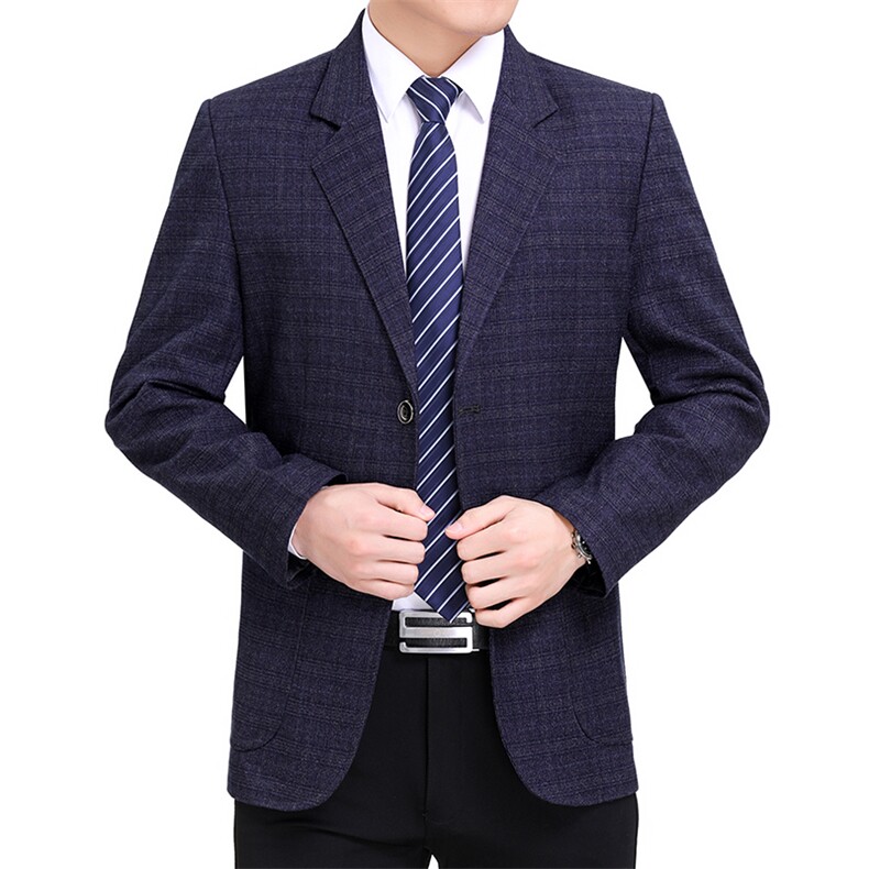 春秋季中年男士休闲小西服外套中老年男装爸爸夹克商务秋装上衣服,男装西服,电商B212（原钱塘6029）