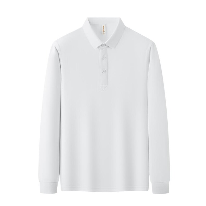 品质男士秋季长袖Polo衫220克水柔棉经典白色设计舒适透气，男装Polo衫，玖雅羊绒