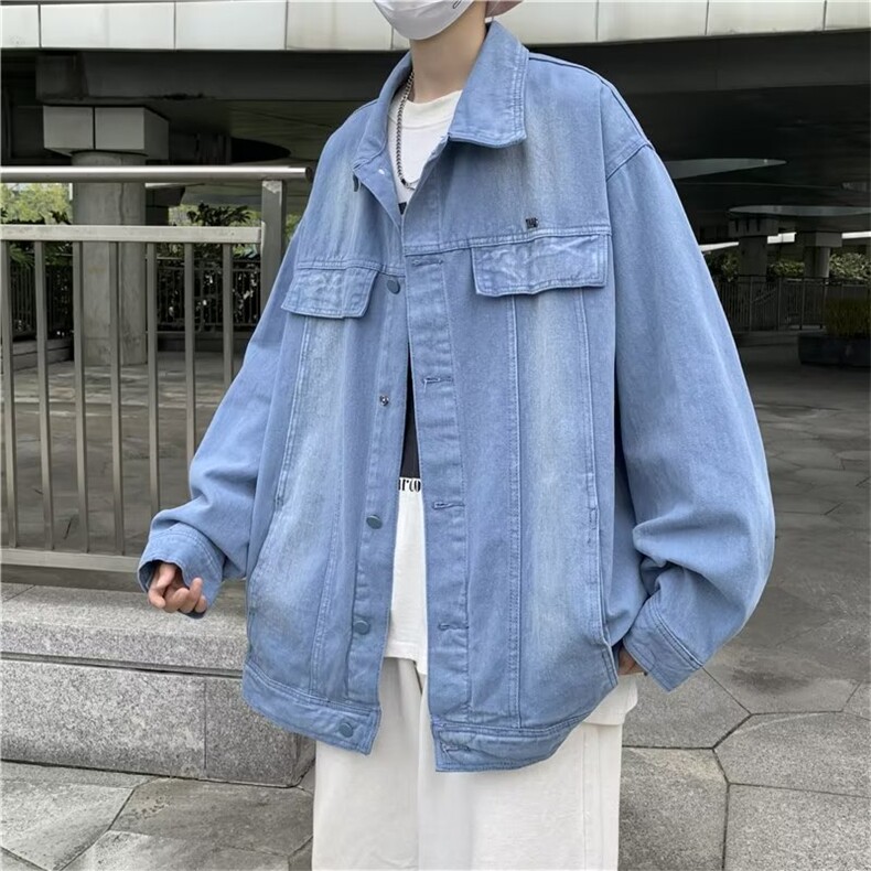 痞子帅气牛仔外套男韩版潮流2023秋冬季新款ins宽松夹克W3709-P60,男装大码男装,星座412-2