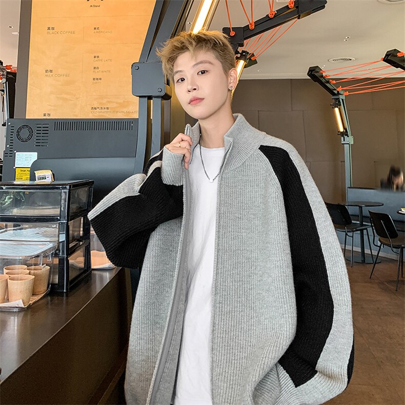 拼色半高龄长拉链毛衣开衫针织外套毛衣A367MK13P65控88，男装针织衫/毛衣，电商A367