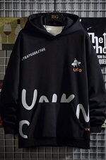 网格可爱印花连帽卫衣男秋冬季加绒套头衫A090-WY50P65限88，男装卫衣，电商A089-1
