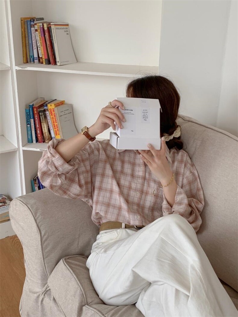 简约格子衬衣，其它，DAP