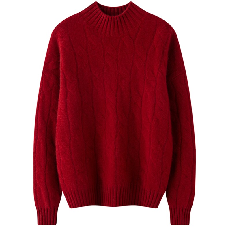 加厚半高领2024年新款秋冬季女式35%羊绒衫，女装羊绒衫，绒又羊绒