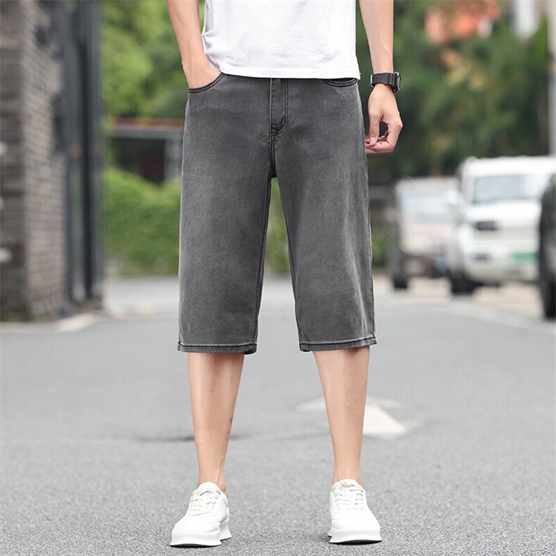 S826b男士新款夏季莱赛尔棉短裤中腰宽松休闲牛仔七分裤男,男装牛仔裤,电商B360