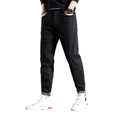 男士牛仔裤2025冬季加绒休闲直筒百搭宽松裤子Z6621-P45/加绒P55，男装牛仔裤，星座509
