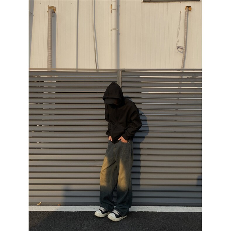 2024/cleanfit 水洗黄泥色直筒高街牛仔裤1005-3-SGG26-P60控88图片