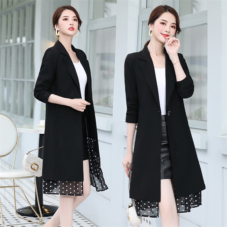 2021春秋季新款优雅时尚风衣长款西装，女装西装，阿菲诺依