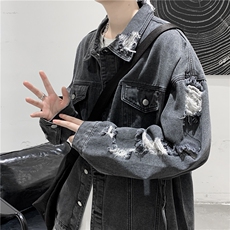 JK629-p70-限价98现货港风大码牛仔ins外套cityboy，女装短外套，星座116
