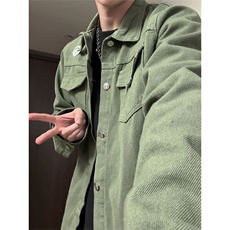 工装风翻领夹克男军宽松多口袋外套时尚长袖上衣JA9013-特价P60，男装夹克，电商A007