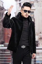 D208869新款2021男式连帽外套仿金貂绒保暖夹克P276图片