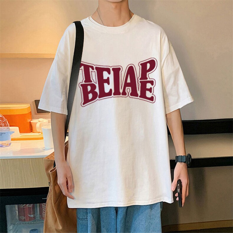 T652P26夏季新款港风纯棉短袖T恤ins衣服宽松半袖体恤上衣,男装T恤,星座304A