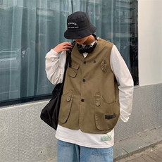 夏季日系复古多口袋工装马甲男潮流街头宽松背心外套W3510-P32，男装背心/马甲，星座512-2