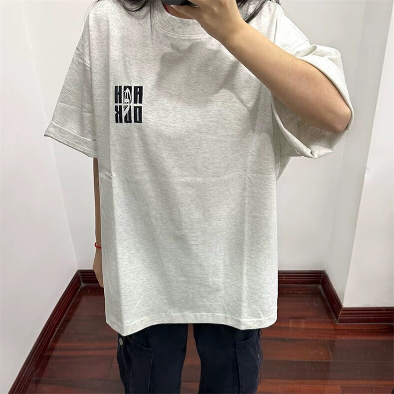 万针全刺绣工艺抖音得物高品质260克重磅纯棉双纱美式高街短袖T恤图片