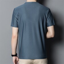 2023夏季新款短袖t恤男士休闲宽松中年夏季薄款冰丝时尚百搭男装，男装T恤，电商B212（原钱塘6029）