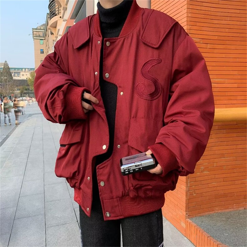新款美式复古设计感飞行服夹克外套男女宽松棒球服潮牌JK9248-p60,男装夹克,星座1008-1