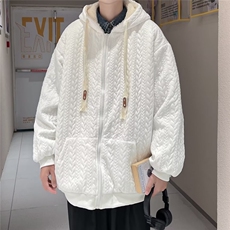 羊羔绒外套男士冬季棉袄子潮牌连帽棉服2024新款冬装棉衣，男装夹克，星座716-4