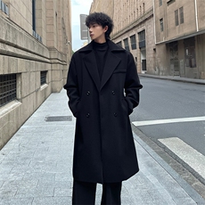 秋冬重磅休闲毛呢大衣男潮百搭风衣外套宽松MN9571/P100加棉P110，男装风衣，电商B316