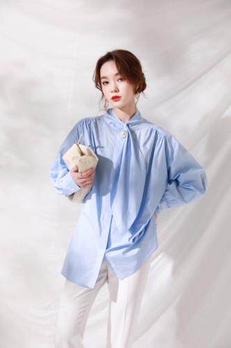 现货阔版设计师款纯棉衬衫进口面料商场品质，女装衬衫，澄华