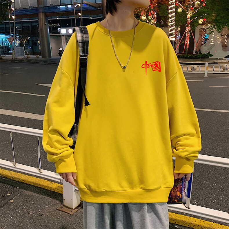S6276-P28加绒款-P33秋季圆领卫衣男大码韩版宽松长袖外套,男装卫衣,电商A040