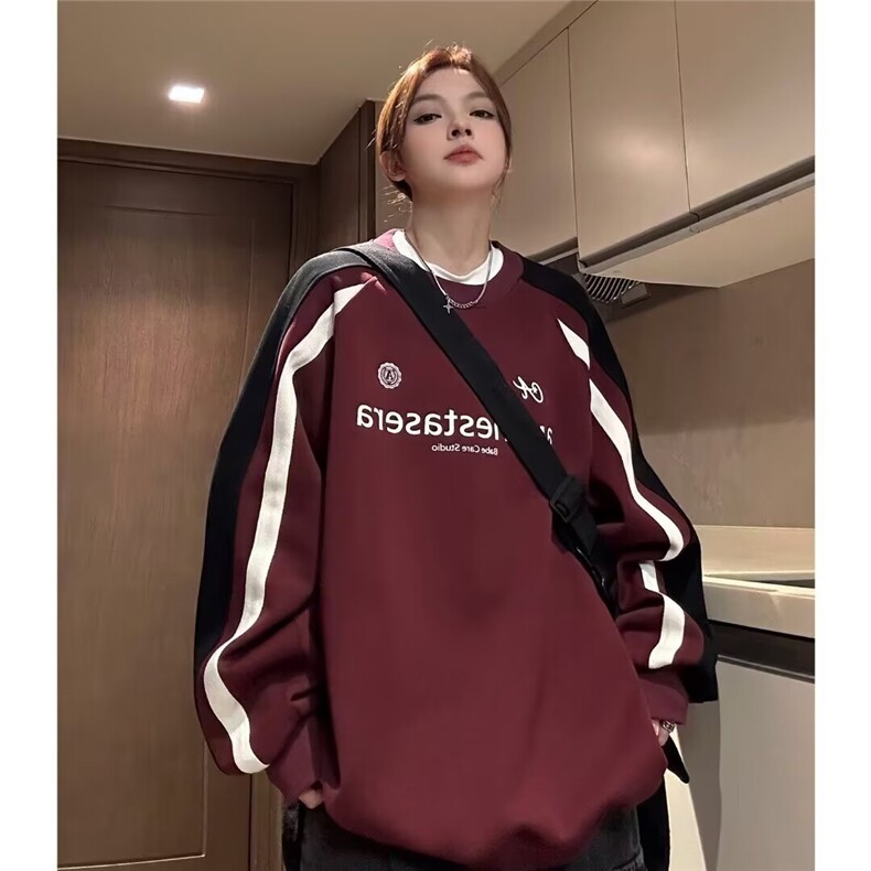 T42-P43日系百搭气质文艺长袖卫衣新款流行潮流ins简约时尚，男装卫衣，电商B323A