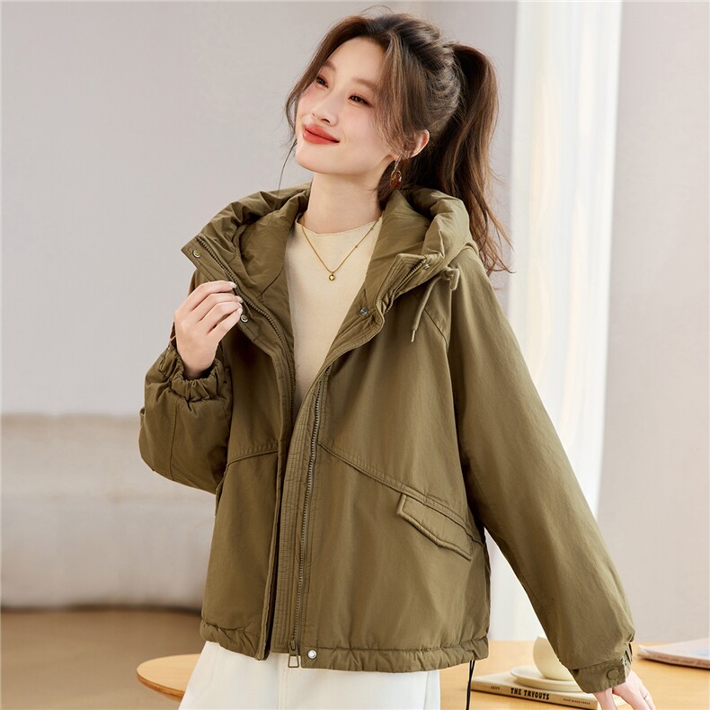 叶笙衣82550带帽拉链棉衣,女装棉衣/棉服,叶笙衣