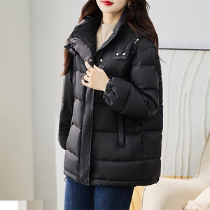 现货羽绒服女连帽新款短款小个子面包服时尚宽松休闲保暖轻暖外套图片