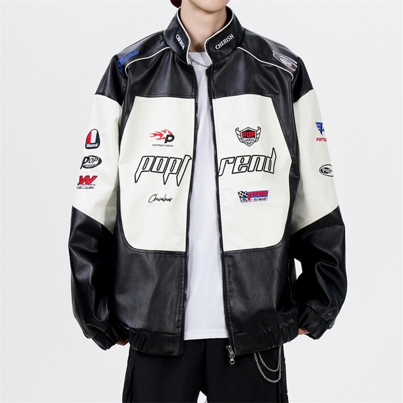 个性拼接皮衣机车服JK2168-P100,男装皮衣,星座210-1