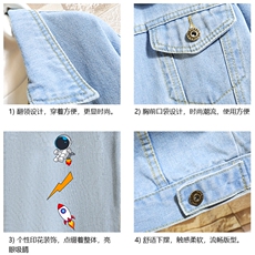 牛仔夹克男大码牛仔外套男茄克NJ77165-P60加绒款-P75，男装夹克，电商A040A