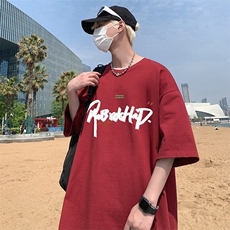 T797短袖t恤男夏季新款高街休闲纯棉体恤oversize大码宽松上衣服，男装T恤，星座304A-1