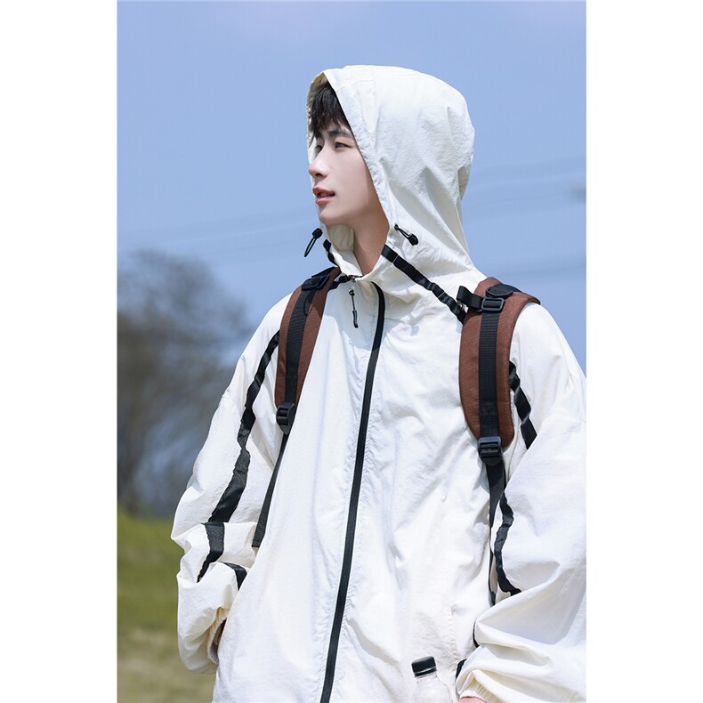 港风连帽滚边设计防晒衣男情侣潮牌防晒服男FS77005P45控68，男装防晒衣，星座227-7