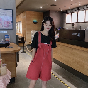 背带裤女2021夏新款韩版宽松显瘦薄款阔腿裤套装小个子图片