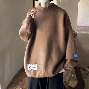 控68半高领毛衣男士大码针织衫男毛线衣男M18062-P45加绒款-P65
