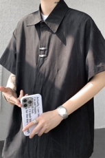 CS1142-特p35控68水墨印花短袖冰丝凉感速干潮流大码衬衫，男装T恤，电商A059