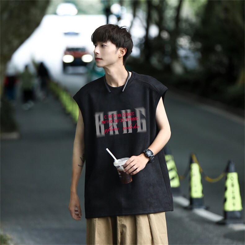 特P19控38麂皮绒背心坎肩男T恤美式港风潮JB3172,男装背心/马甲,电商B370