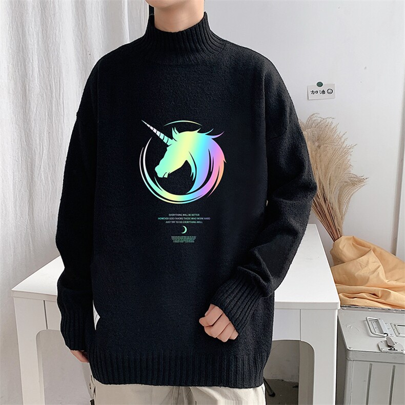 M18138-P45加绒款-P65半高领毛衣男士大码针织衫男毛线衣男,男装针织衫/毛衣,电商A040