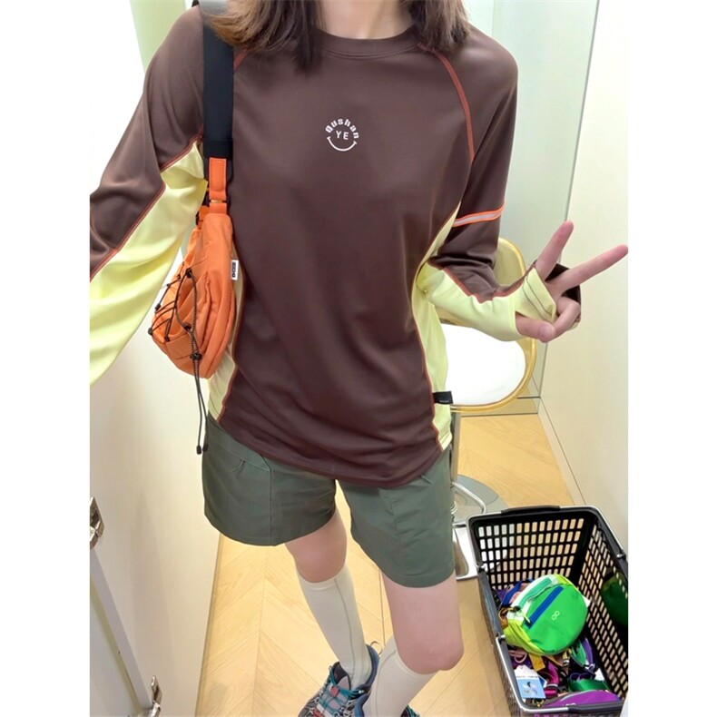 高品户外山系轻薄透气速干撞色骑行运动长袖T恤男女A1354-P48,男装T恤,星座1505