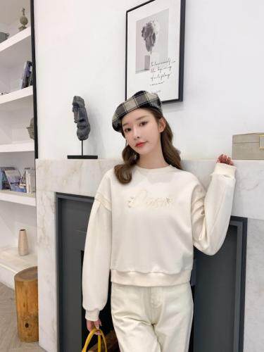 【现货】秋季新款珍珠字母绣花卫衣，女装卫衣/绒衫，法贝萱