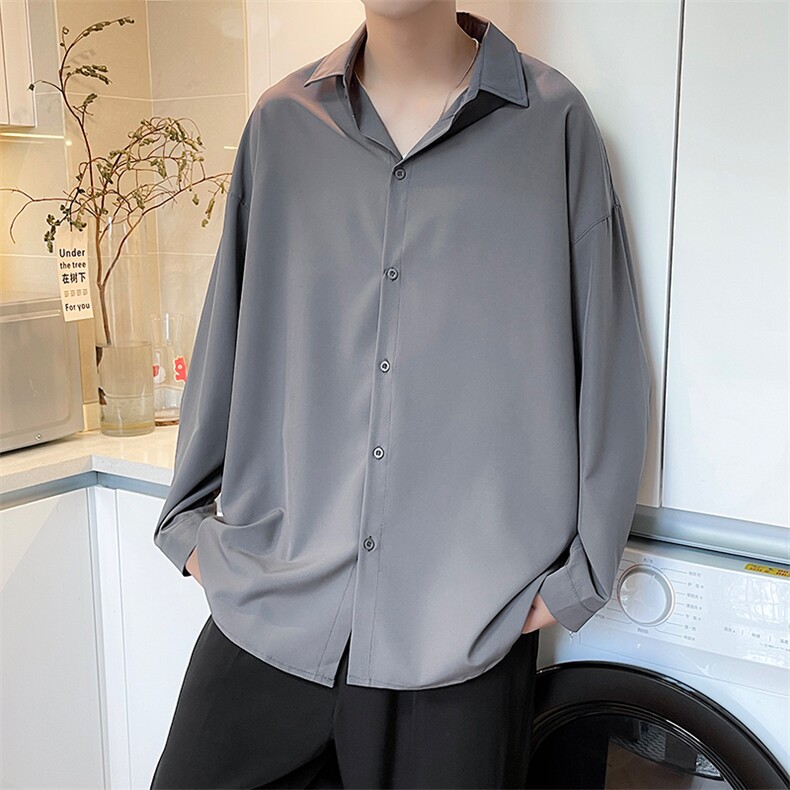 冰丝垂坠感长袖衬衫男夏季宽松薄款防晒衬衣217-2-CS2315-P35,男装防晒衣,星座217-2