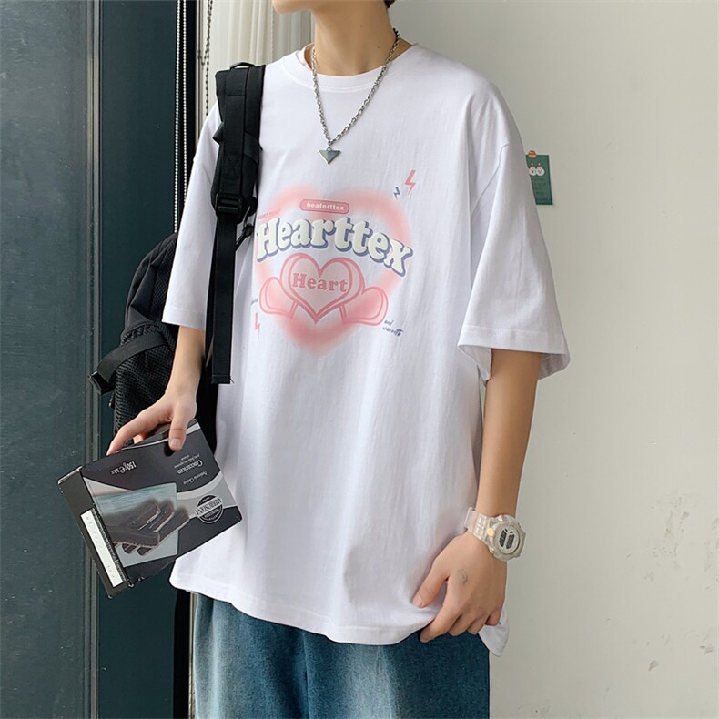 ！200G！2023春夏新款男士发泡印花短袖T恤情侣体恤T2210P25,男装T恤,电商B220