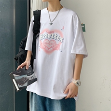 ！200G！2023春夏新款男士发泡印花短袖T恤情侣体恤T2210P25，男装T恤，电商B220