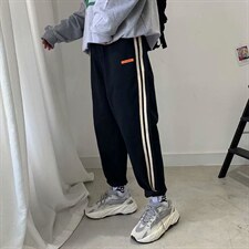 裤子男宽松薄款休闲裤韩版潮流百搭运动九分裤潮牌直筒长裤潮KZ06图片
