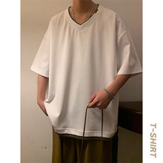 新款短袖男港风暖光夏季T恤休闲百搭假两件T恤男上衣TC3138-P30，男装T恤，星座717